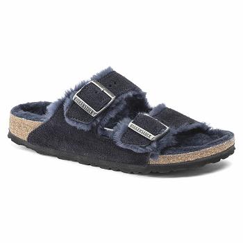 Arizona Birkenstock Shearling Semisove Kozene Damske Modre | SK 22JPQ